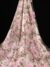 Pink Tulle adorned with Floral Embroidery