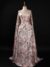 Pink Tulle adorned with Floral Embroidery - Image 3