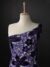Artisan Dark Purple Elegance Tulle with Embroidery and Appliqué - Image 5