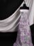 Transparent Tulle fabric with Massive Purple Floral embroidery - Image 3