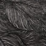 Black Tulle adorned with leaves embroidery
