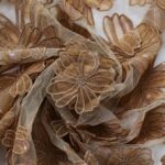 Brown Floral Appliqué Tulle