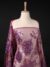 Purple tulle adorned with massive floral embroidery - Image 7