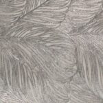 GREY Tulle adorned with leaves embroidery