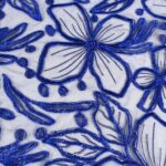 Dimensional Blue Metallic Floral