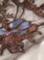 Blue and Antique Bronze tulle with floral Embroidery - Image 5