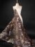 Blue and Antique Bronze tulle with floral Embroidery - Image 10