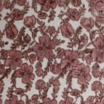Luxurious 3D Metallic Rose Floral Embroidery