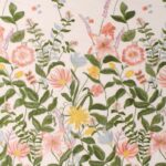 Yellow, Pink and Blue Elegant Whisper Embroidered Tulle