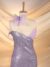 Purple tulle adorned with shiny embroidery - Image 5