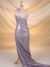Purple tulle adorned with shiny embroidery - Image 6