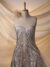 Brown Tulle adorned with semi-round striped embroidery - Image 7