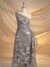 Dark brown tulle adorned with floral embroidery - Image 6