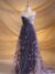 Mauve tulle fabric featuring floral embroidery - Image 5
