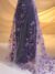 Mauve tulle fabric featuring floral embroidery - Image 7