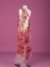 Pomegranate-red Tulle with floral embroidery