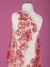 Pomegranate-red Tulle with floral embroidery - Image 2