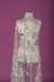 Beige Tulle with light yellow and blue floral embroidery - Image 4