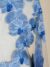Tulle with deep-sea hue embroidery and lush bunches