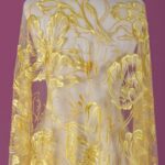 Tulle with elegant floral embroidery