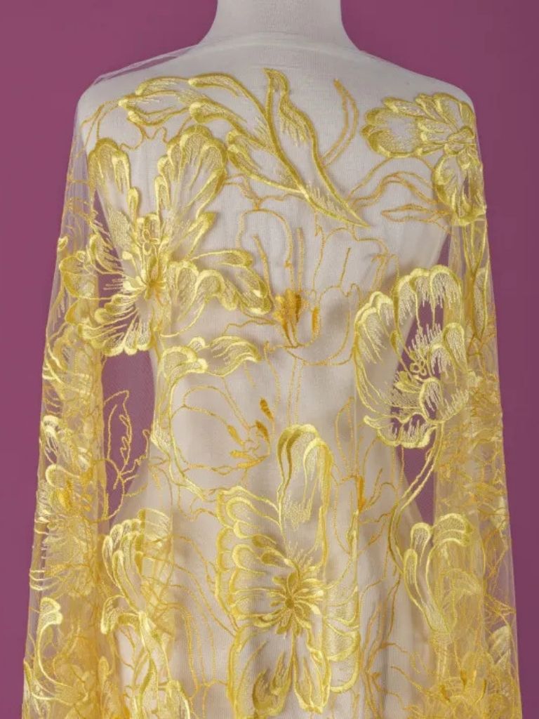 22-3218 Tulle with elegant floral embroidery - Image 1