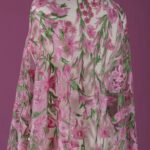 Tulle with floral embroidery and trailing accents