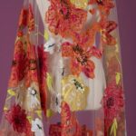 Tulle with sequined floral embellishments