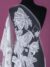 Tulle with off white floral embroidery