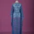 Tulle with shiny, blue and striped embroidery - Image 2