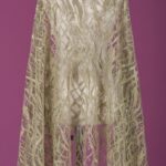 Tulle with radiant gold metallic embroidery