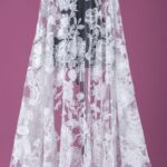 off white Floral Tulle