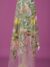 Yellow, Coral and Blue Elegant Whisper Embroidered Tulle