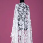 White Floral Embroidered Bridal Tulle