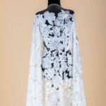 Off White Vibrant Floral Elegance Tulle