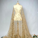 Tulle with sequins in a patterned design