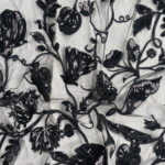 Black Tulle with intricate embroidery and shimmering sequins