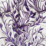Tulle with intricate leaf embroidery