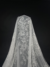 Off White Tulle with floral embroidery