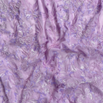 Purple Tulle with floral embroidery