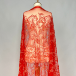 Red tulle embroidery with sequins