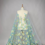 light green and yellow tulle with sequined floral details