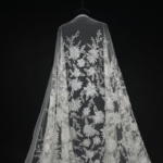off white tulle with sequined floral details