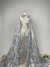 Tulle with sequin-embellished leaves