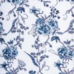 Luxurious Tulle with dark blue embroidery