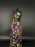 Dark night Blossom Elegance Tulle with Purple Floral Embroidery