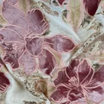 Red Opulent Lace with Embroidery and Velvet Appliqué