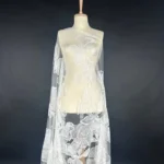 White Blossom Tulle with Floral Embroidery