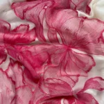Pink Blossom Tulle with Floral Embroidery