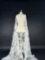 Off White Tulle with 3D Floral Accents