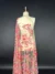 Transparent Tulle with 3D Red and Pink Floral Accents